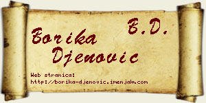Borika Đenović vizit kartica